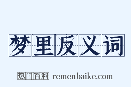 梦里反义词是什么意思的图片